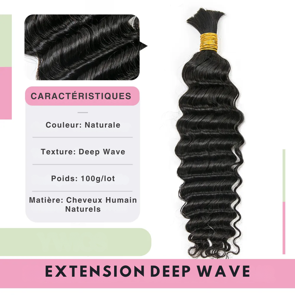 Extensions Deep Wave, 100% cheveux naturels