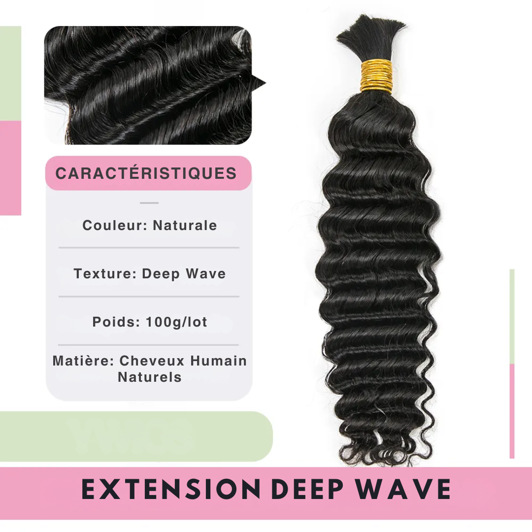 Extensions Deep Wave, 100% cheveux naturels