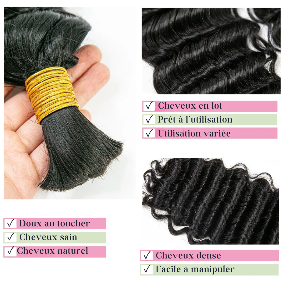 Extensions Deep Wave, 100% cheveux naturels