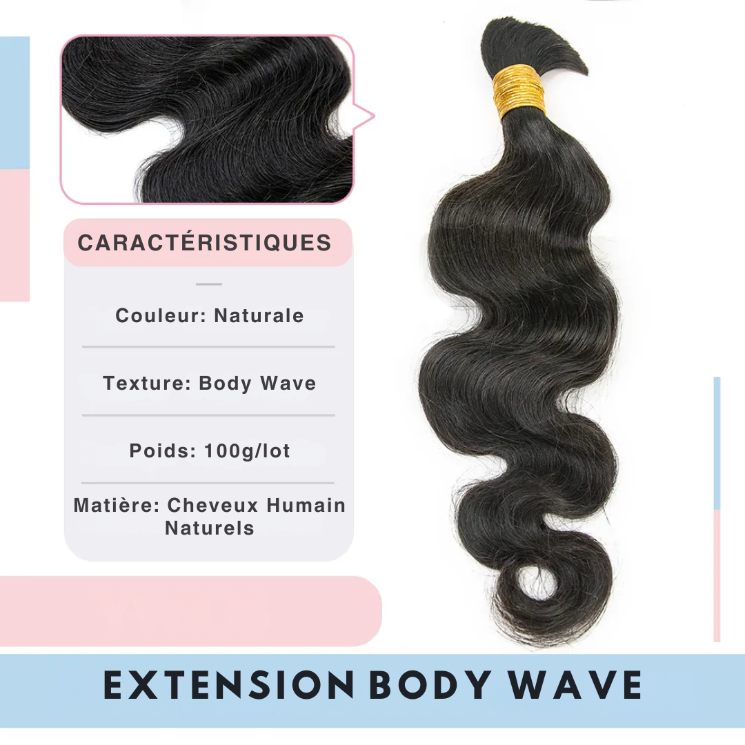 Extensions Body Wave, 100% cheveux naturels