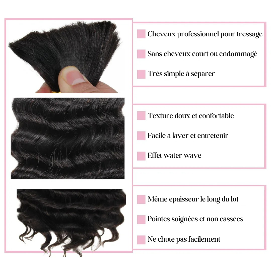 Extensions Water Wave, 100% cheveux naturels